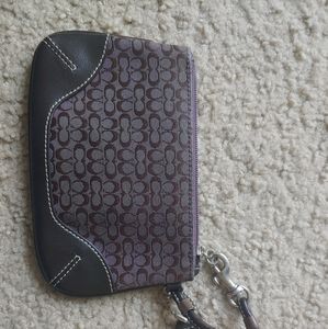 Coach Wristlet Purple/ dark brown